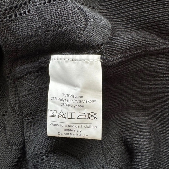 Grace Karin 2XL Black White Short Sleeve Cardigan Open Knit Sweater Preppy NWT - Picture 9 of 10